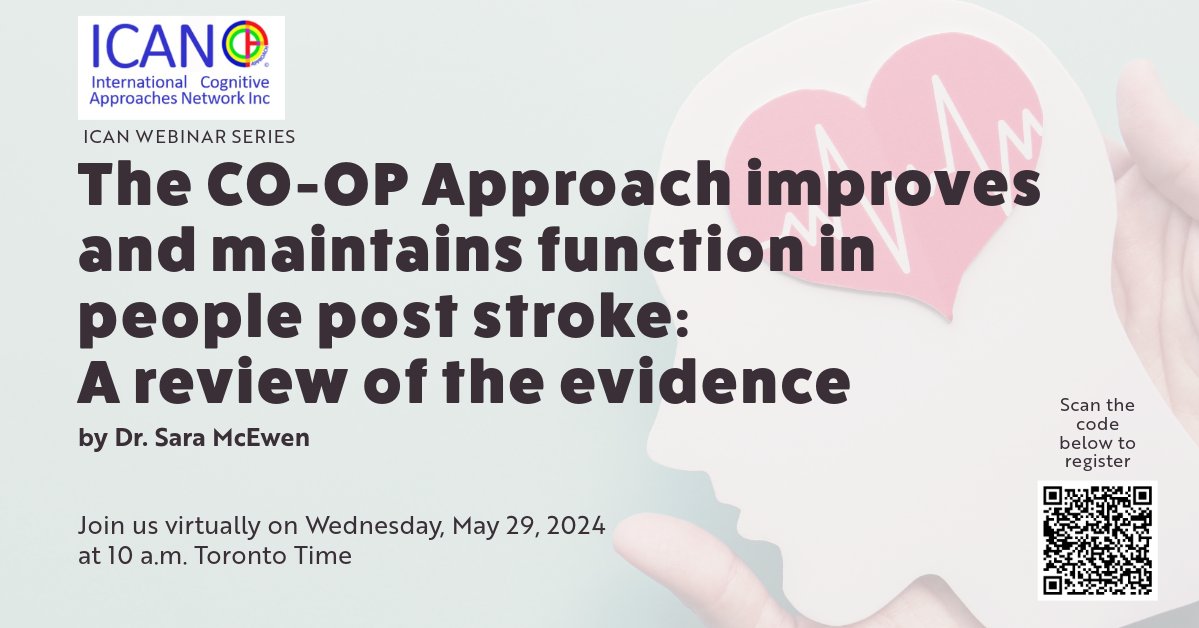 Do you work with people who have had a stroke or had a stroke your self? Join Dr Sara McEwen PT FREE webinar Cognitive Orientation to daily Occupational Performance Approach in people post stroke. @academy_coop @ACPIN_UK @TheStrokeAssoc Register us06web.zoom.us/webinar/regist…