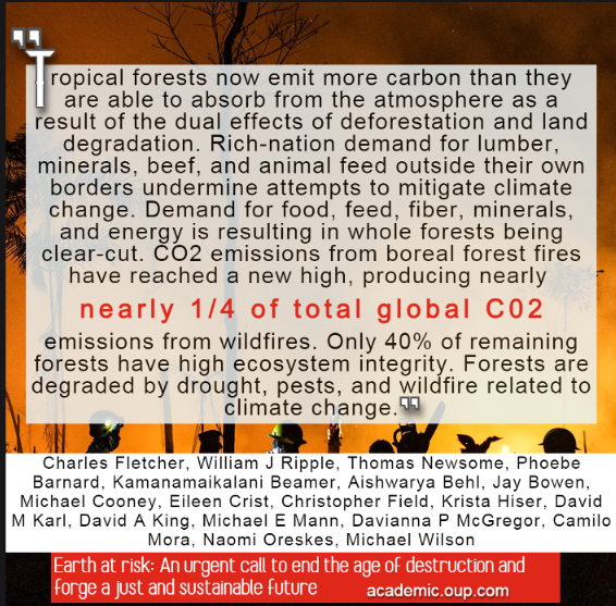 twitter.com/NeilSalter4/st… Speaking of Our Forests From the Earth at Risk Report This whole report is a great sum up of where we are at. academic.oup.com/pnasnexus/arti… Boreal forests=1/4 of emissions from wildfires & Tropical forests now aC02 emitter Unreal what bad shape we are in