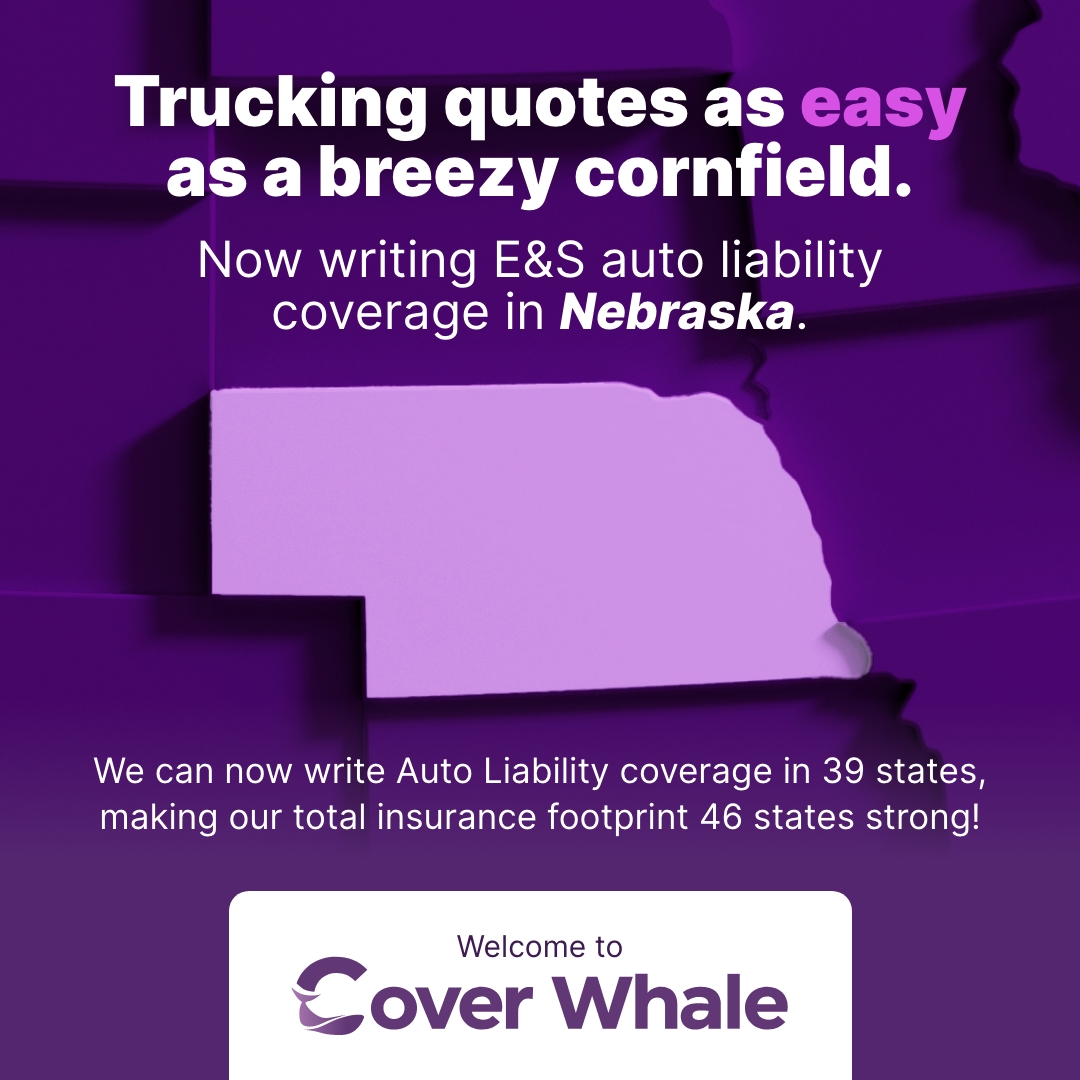 Now offering E&S auto liability coverage in Nebraska, The Cornhusker State!