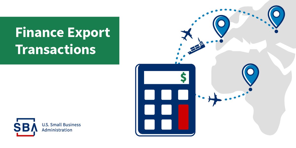 Need help financing your export transactions? Check out SBA’s export finance programs: sba.gov/exporting