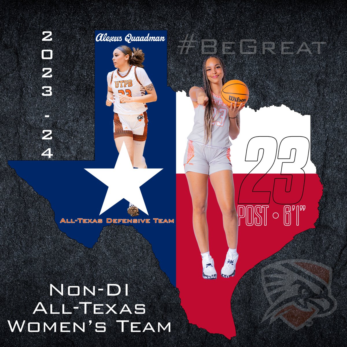 Congratulations to Alexus Quaadman who was named on 2023-2024 Non-DI All-Texas Women’s Basketball Awards - earning All-Texas Defensive Team. #BeGreat Full Article: ow.ly/yKKO50R8HKK