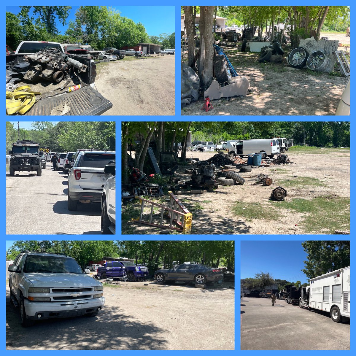 Happening Now: a long-term auto-theft investigation by @HCSO_SID led to the execution of multiple warrants at three sites by @HCSOSWAT. These sites are suspected of being used as chop shops. Investigators are conducting scene investigations. This organized