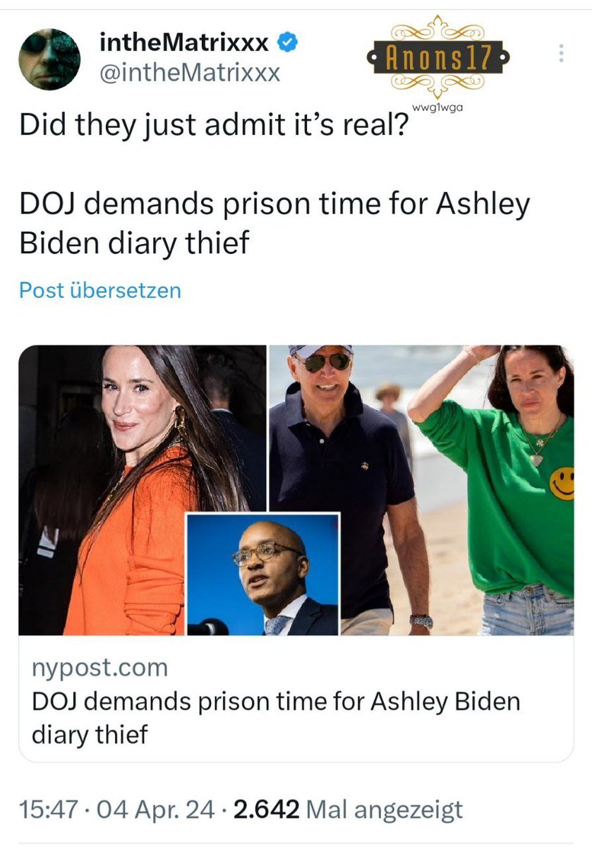 Haben sie gerade zugegeben, dass es echt ist?  Justizministerium fordert Gefängnisstrafe für Ashley Bidens Tagebuchdiebin? 🧐