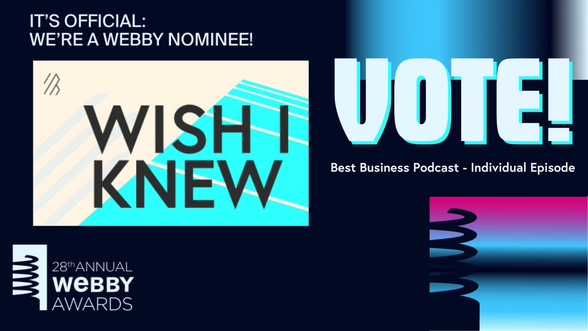 🎉Our Wish I Knew podcast was nominated for a Webby Award for best business podcast episode! We'd be so grateful if you could take a quick moment to vote for us. Thank you to all our incredible listeners! Vote here: bessemervp.team/webby