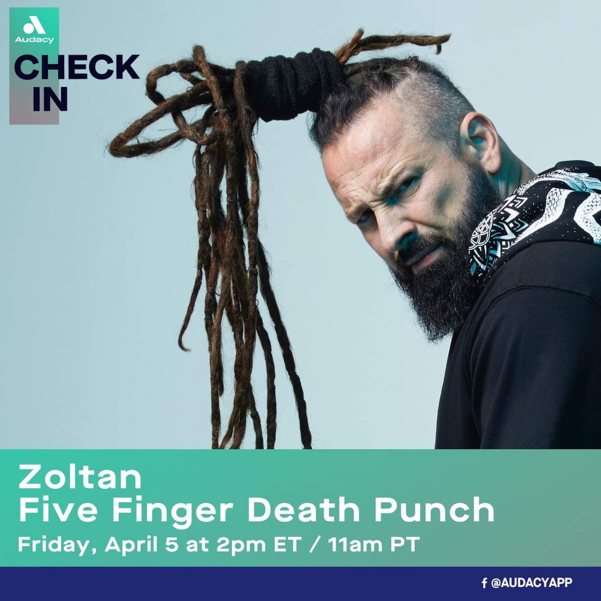 Get ready to rock out as Zoltan of Five Finger Death Punch stops by #AudacyCheckIn to chat with @abekanan about the deluxe edition of 'AFTERLIFE' 🎸
Tune in Fri, 4/5 at 2PM ET ➡️ auda.cy/FFDPCheckIn