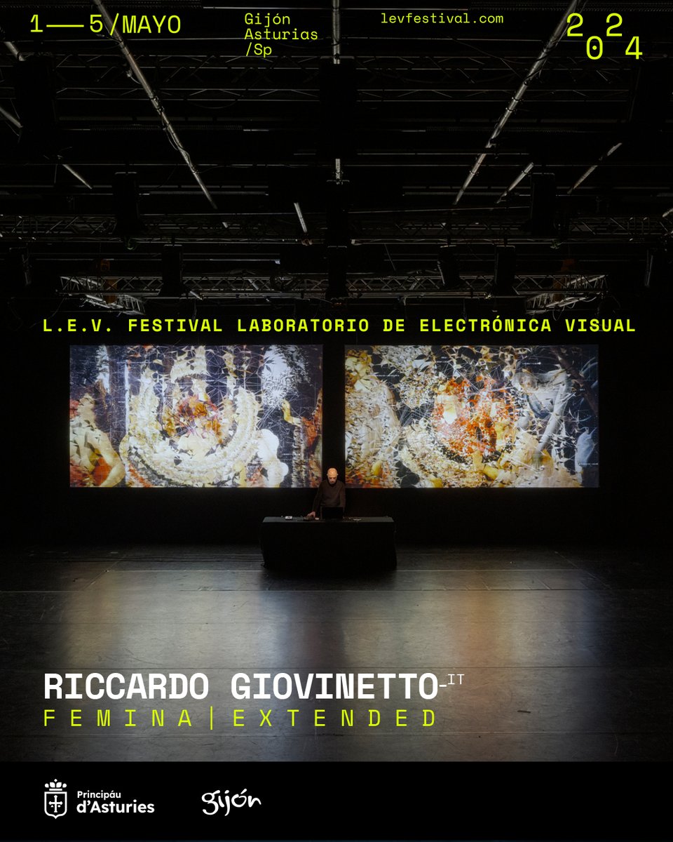 El viernes 3 de mayo, el Teatro de @LaboralCdlC acogerá en #LEVFestival las performances audiovisuales y directos de cuatro imprescindibles de esta edición: Aïsha Devi + @martin_messier + Bromo + Riccardo Giovinetto. ABONOS y ENTRADAS DE DÍA🎟️ ··· levfestival.com/24-gijon/