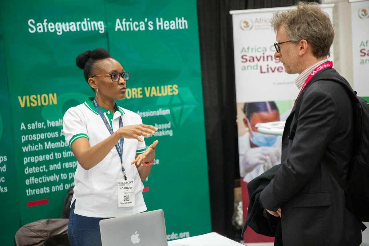 Day 3 of the #WVCDC is in full swing. Stop by the @AfricaCDC booth to gain insights into our role in strengthening the African Health Product Manufacturing value chain. #NewPublicHealthOrder #AfricanVaccineManufacturing #SavingLivesandLivelihoods. @MastercardFdn @vaccinenation