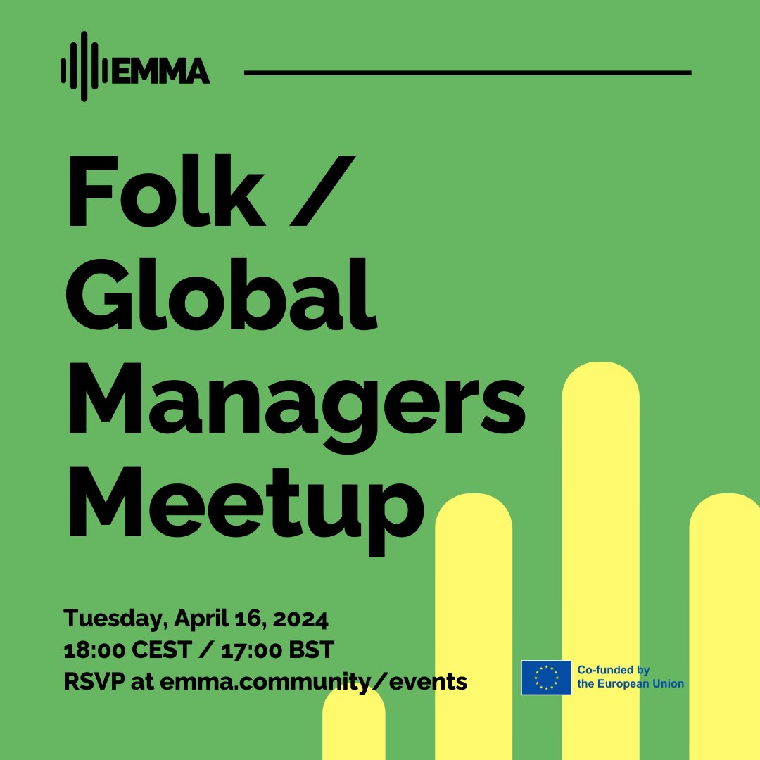 Our upcoming🪘Folk/Global Managers Meetup will take place on 📆 Tuesday, April 16. It will be a networking event where managers can share experiences and insights, discuss their daily challenges, and inspire each other by sharing success stories ⭕ RSVP bit.ly/4cMnpyK