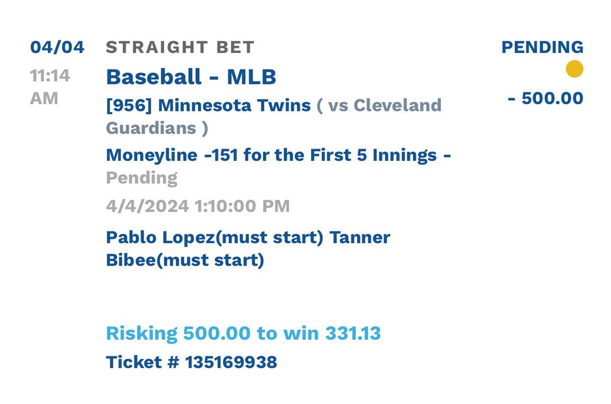 pardonmypick's tweet image. SENDING THE MAX $5000 10U MAX 🐳🐳🐳 TO A FEW THAT RETWEET ‼️

MLB FREEPLAY ⚾️

TWINS F5 ML

DROP A LIKE IF UR TAILING!!! 🔥🔥🔥