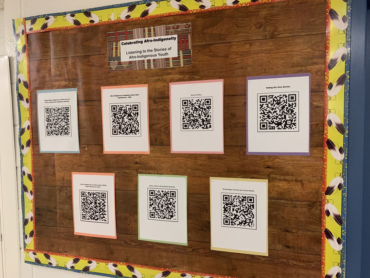 Celebrating Afro-Indigeneity: Miigwech to @MrsRKing2 for creating, compiling and showcasing these stories of Afro-Indigenous Youth (access the QR codes & have a listen). @UIEC_Tdsb