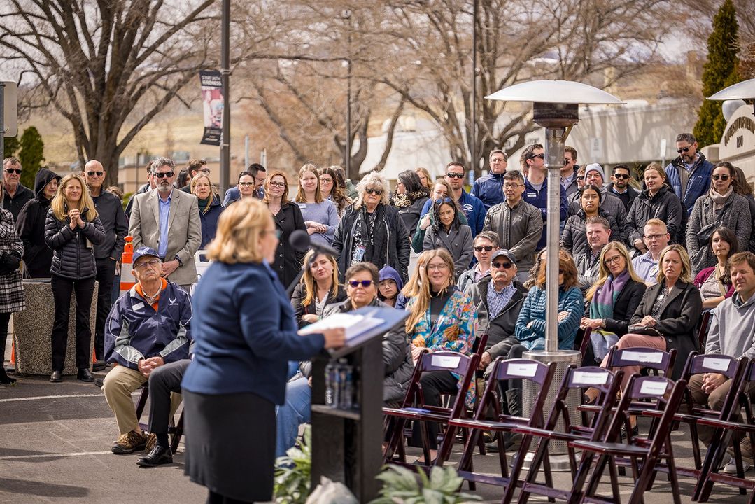 Pres_Sandoval's tweet photo. Congratulations to @publichealthunr on the opening of their new building! I had the pleasure to attend their ribbon cutting ceremony and I am excited for this new chapter in the School of Public Health's history just in time for our University's sesquicentennial. #GoPack https://t.co/GVC7MStvNu