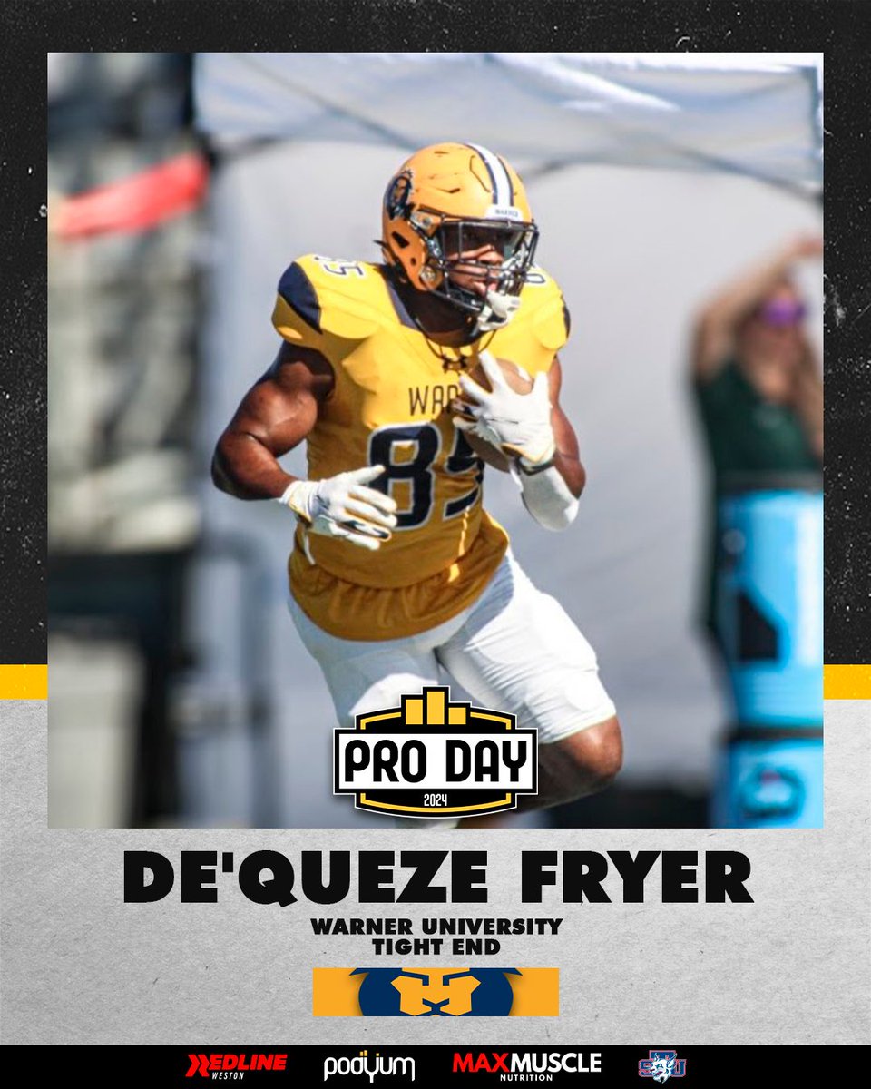 𝗖𝗢𝗡𝗙𝗜𝗥𝗠𝗘𝗗‼️☑️🏈 @thebigrig821 from @WarnerUFootball will be showcasing his skills at the 2024 @PodyumRecruit Pro Day! See you in Miami! thepodyum.com/pro-day Powered by maxmuscle.com #EarnYourLevel #PodyumProDay #ProDay #ProDay2024 #NFL #CFL #UFL #IFL #ELF