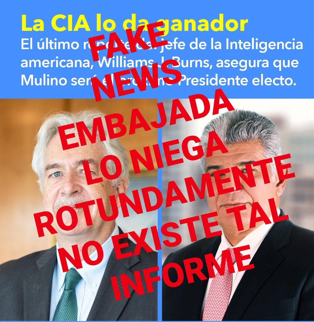 Falso de toda falsedad

Circula en redes sociales este fake news. Fuentes de la embajada lo niegan rotundamente. No existe tal informe.

Ya es costumbre, como cuando mintieron que tenían una cita con la embajadora.

¿Será el tema con la CÍA Importadora Ricamar por lo de la DGI?