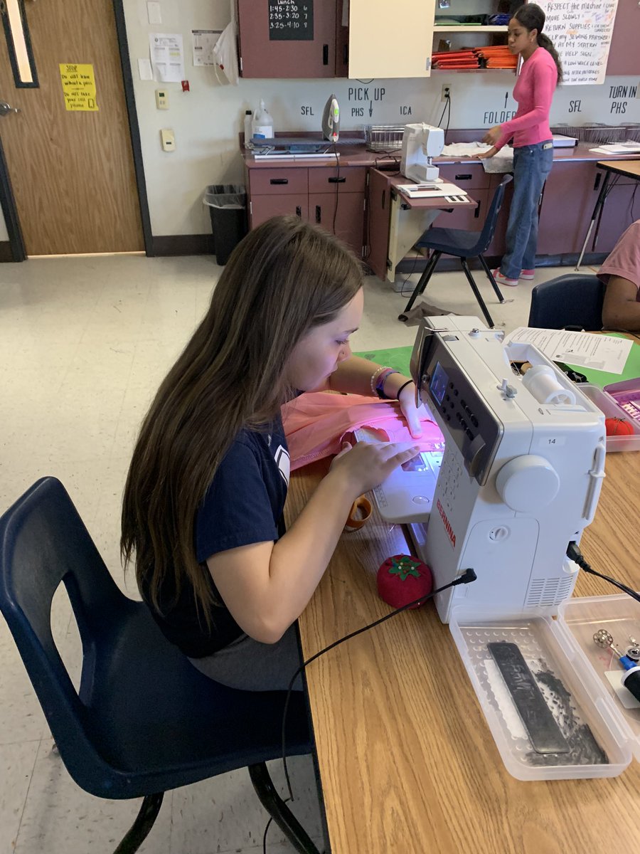 Human Services students have been working on sewing their aprons!