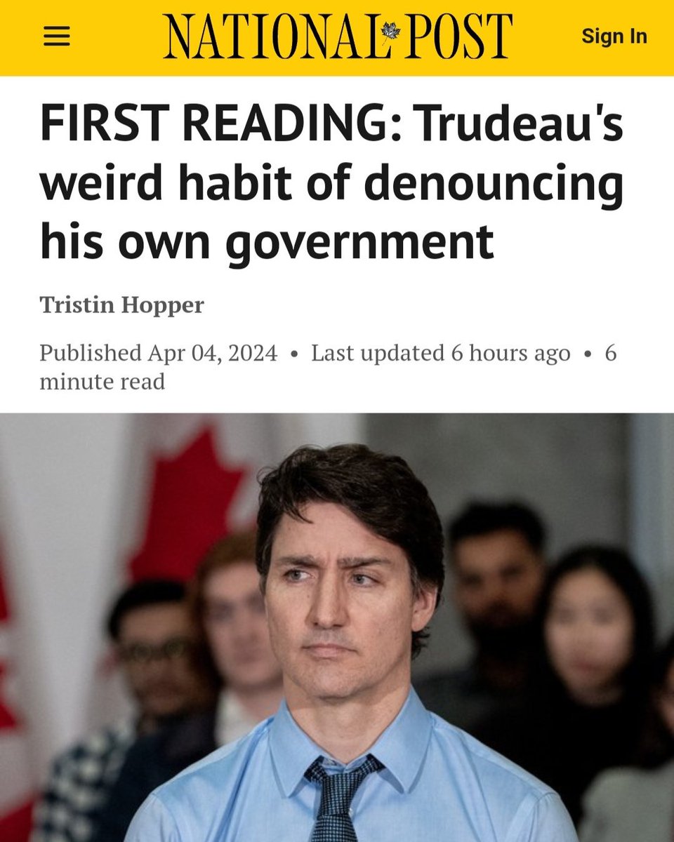 Trudeau unleashes a vicious attack on…himself. Denouncing his own record on immigration, housing, affordability & public spending. He’d make a great opposition leader! nationalpost.com/opinion/trudea…