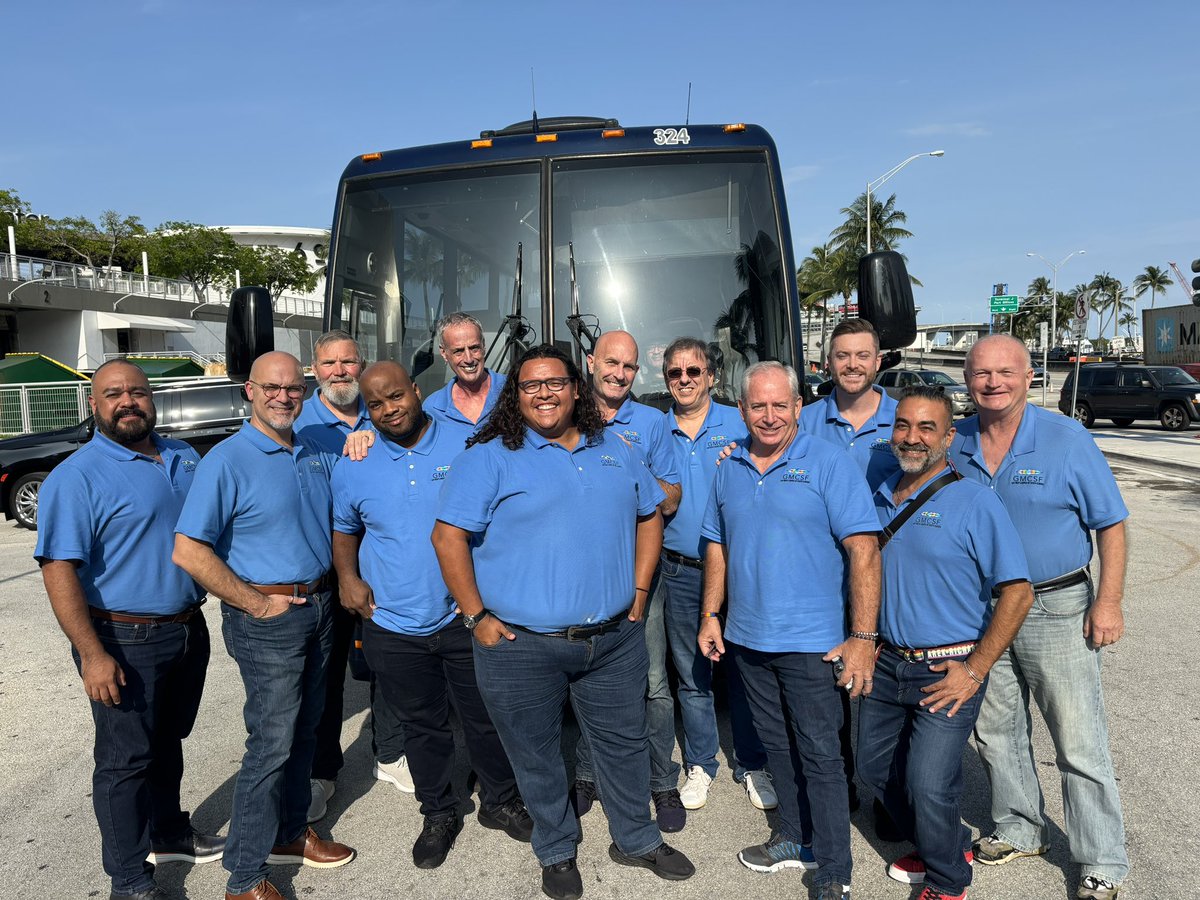 gmcsflorida's tweet image. GMCSF on their way to sing the National Anthem at the @MiamiHEAT game for Pride Night! #miamiheat #gmcsf #gaymenschorus #southflorida