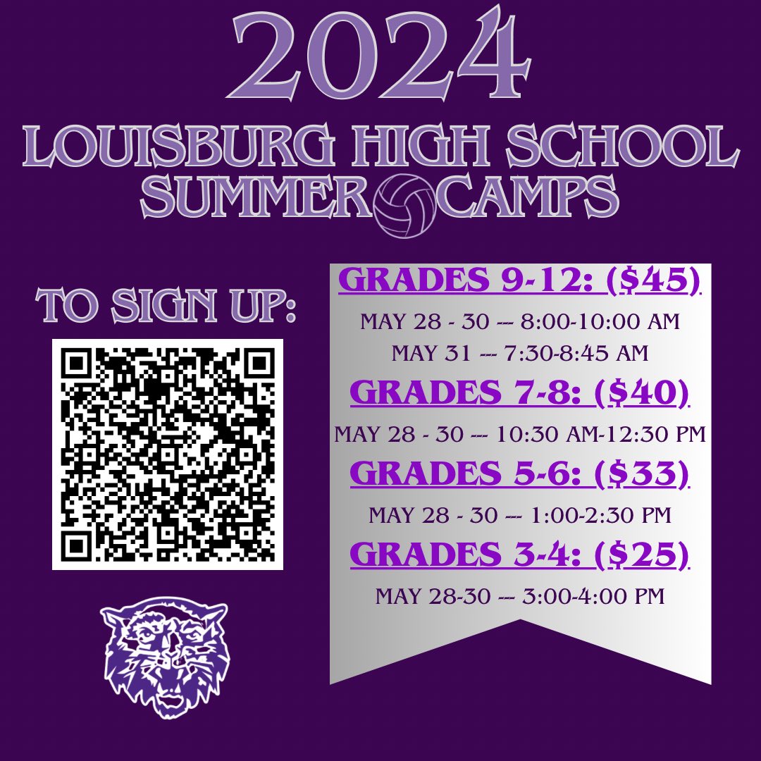 Have you signed up for VB Camp yet?! Summer is coming up fast, and we can’t wait! Love to fill the gym with all of our future Wildcat Volleyball players! 💜🏐