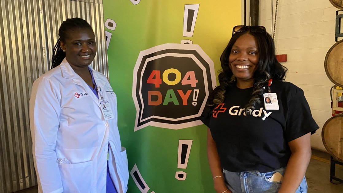 Happy 404 Day ATLiens! ☀️Team Grady celebrated at Lee+White by providing some health screenings and checking out the home of our new Lee+White Outpatient Center (coming soon)! #WestEnd #404Day 🙌🏽