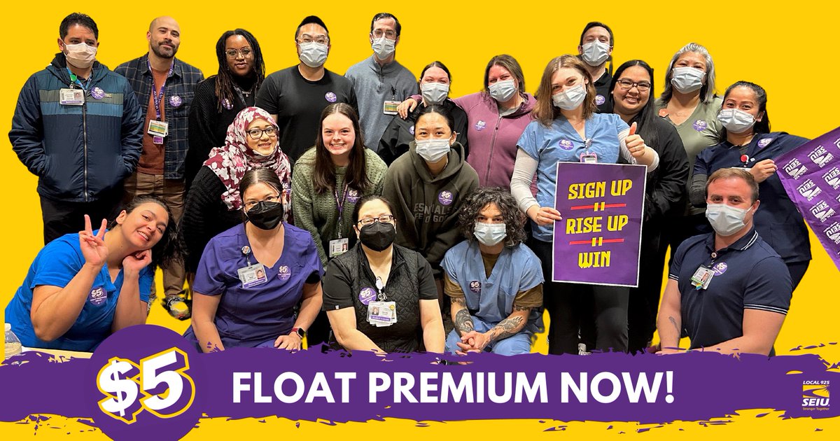 Today, SEIU 925 floating healthcare workers at @UW called for a $5 float premium to establish equity & retain experienced staff. Their expertise ensures quality care for our community, yet they receive less compensation than their counterparts at other UW locations. #UnionsForAll