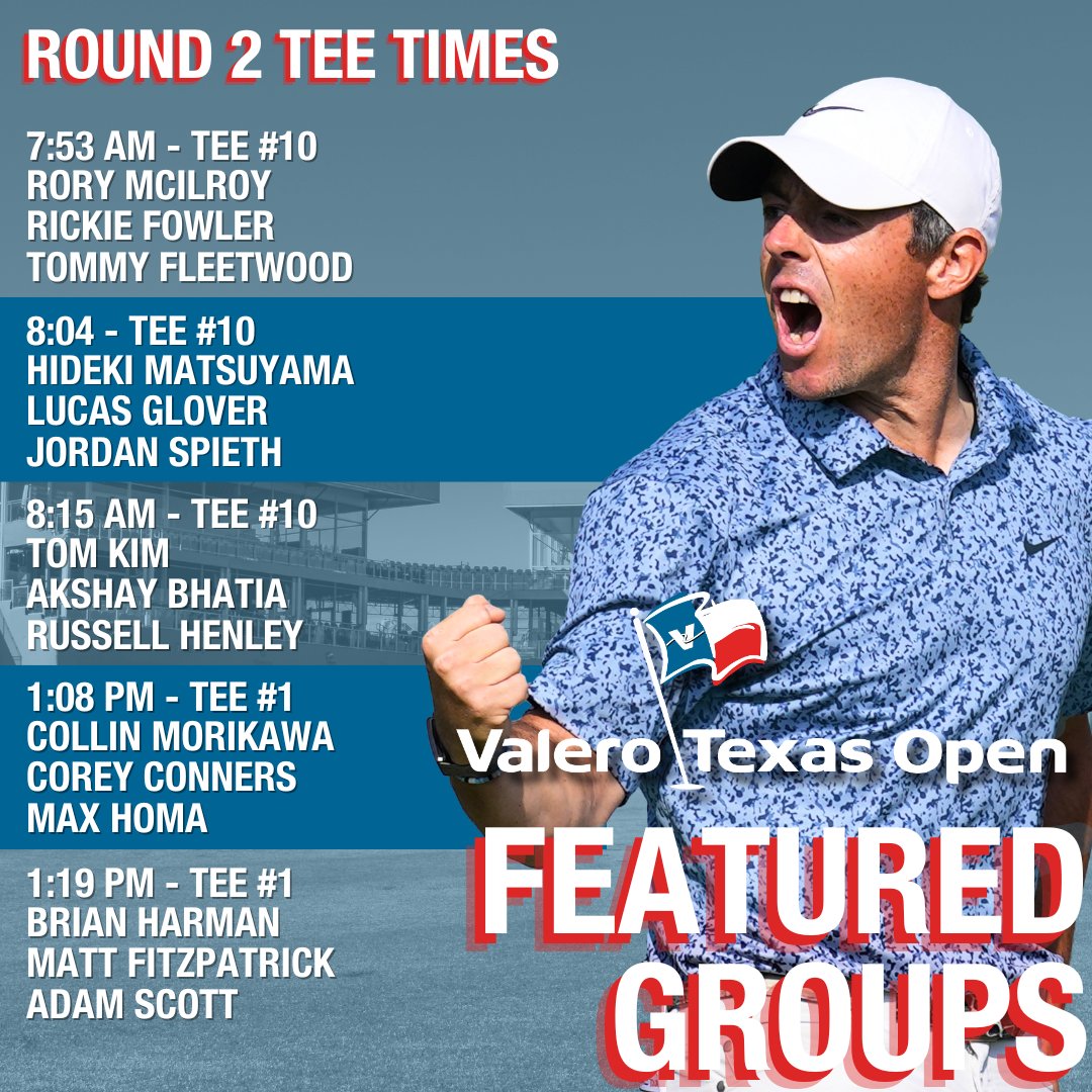 Check out tomorrow's featured groups for Round 2 of the 2024 #ValeroTexasOpen!