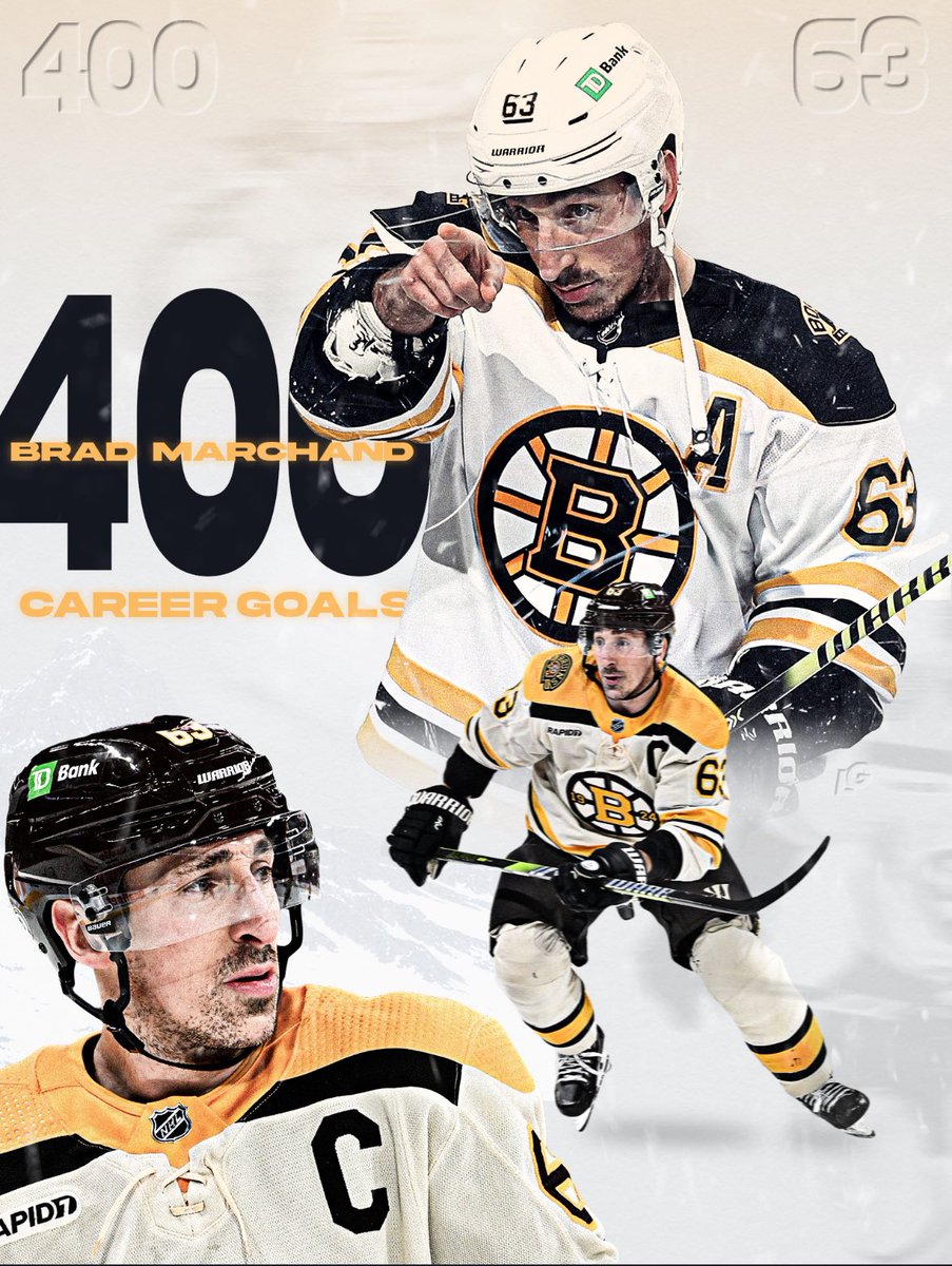 AND THAT MAKES 4️⃣0️⃣0️⃣ CAREER GOALS FOR MARCHY!!! #NHLBruins @NHLBruins