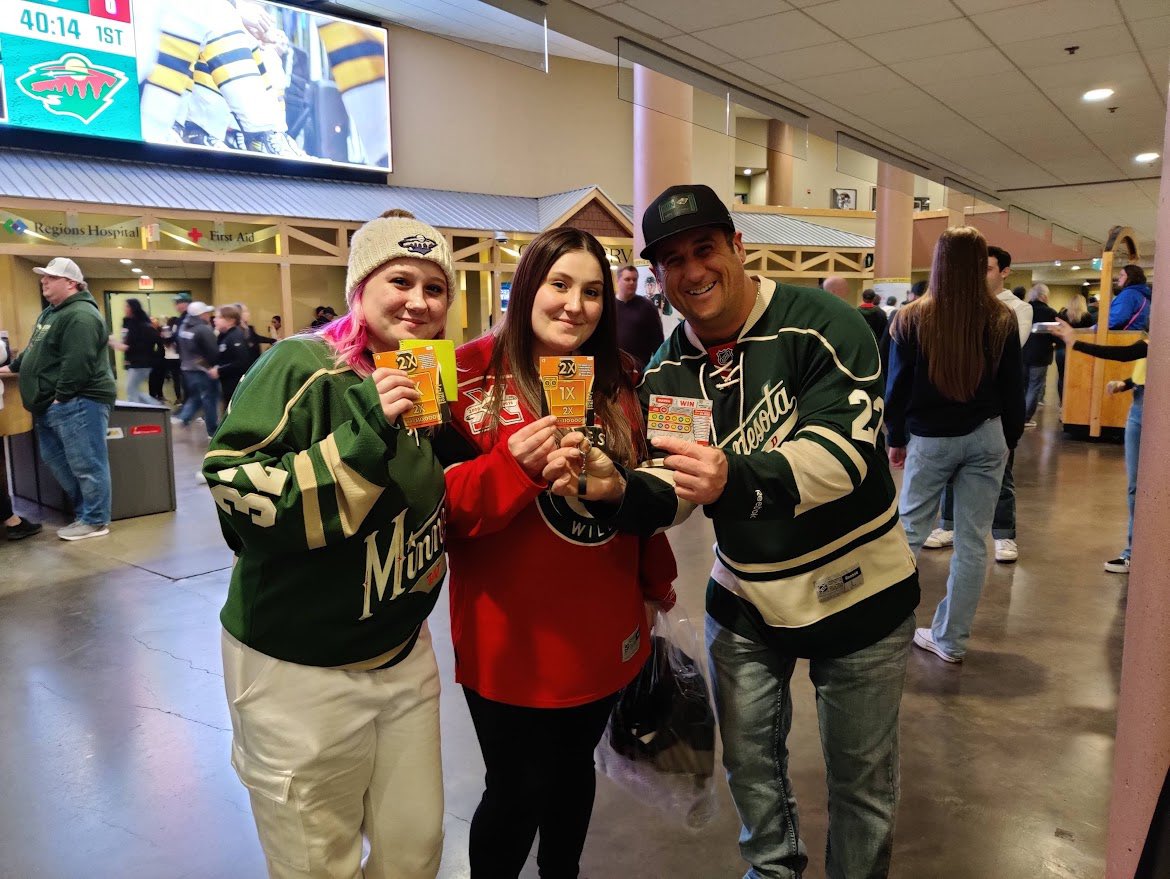 Who’s in to come see us at our last @mnwild game of the season tonight?! 🏒 Come to Section 104 at the @XcelEnergyCtr to spin the wheel for a free prize & enter to win $100 in scratch tickets + a prize pack. We’ve got the fun until the end of the 2nd period so don’t miss out!