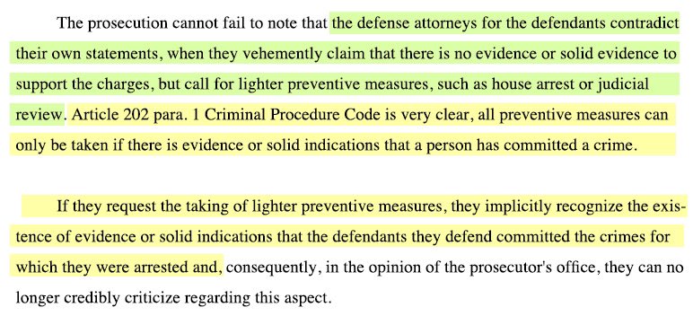 😭 Tate’s lawyers hilariously contradicting themselves, recognizing the existence of evidence.

“Article 202 - all preventive measures can only be taken if there is evidence or solid indications that a person has committed a crime.”