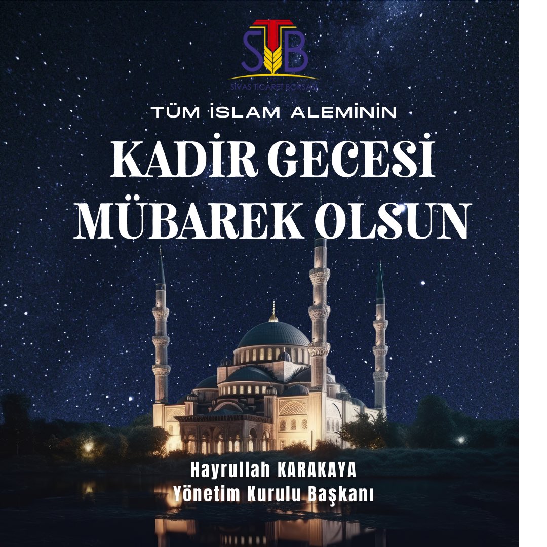 “Biz onu (Kur’an’ı) Kadir gecesinde indirdik. Bilir misin nedir Kadir gecesi? Kadir gecesi bin aydan hayırlıdır.”(Kadir Suresi | 1-3 . Ayet) Kadir Gecemiz Mübarek Olsun.