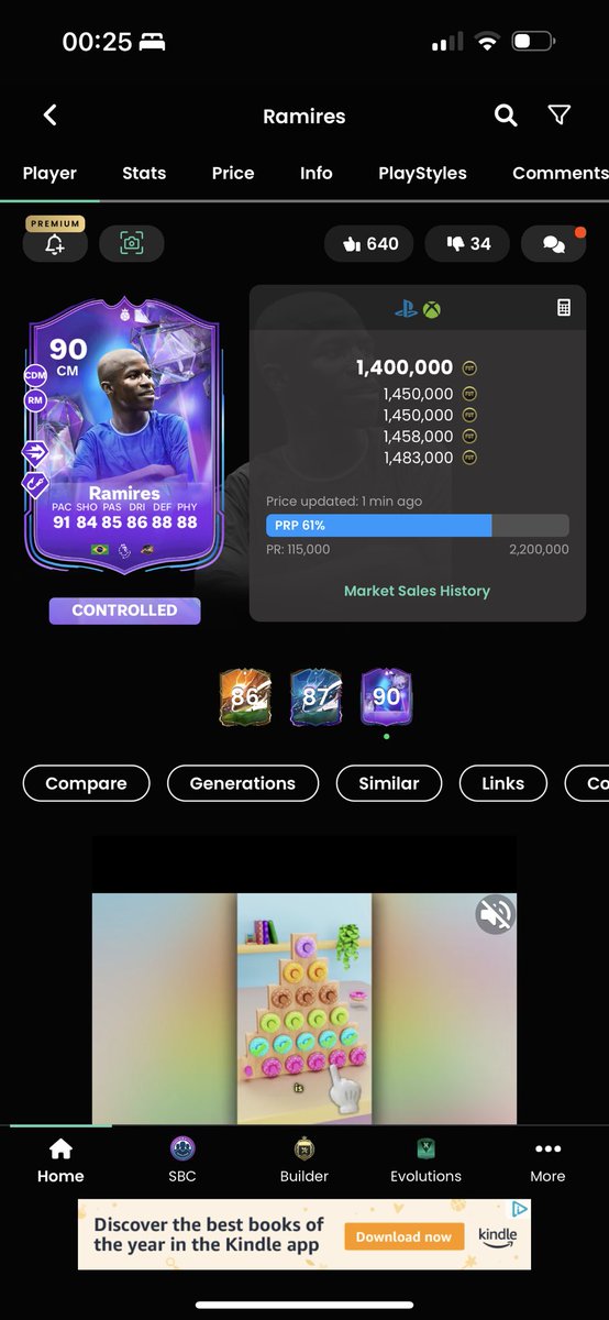760k profit in under 2 min🤩 Actually could not of played this better. bought for 900k waited for the rise predicted the peak at 1.7 mil listed and sold… couple hours later he’s down 300k. just wish i had bought 2 now😭😭😭#chelsea #ramires #eafctrading #fctrading #profit