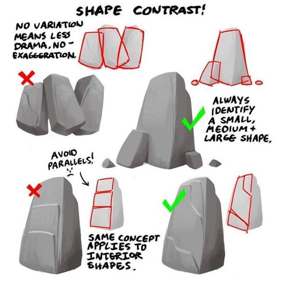 Really nice explanation of shape contrast by @IsaacOrloff. You can and should apply this toall art including #gameart. isaacorloff.com/personal-work