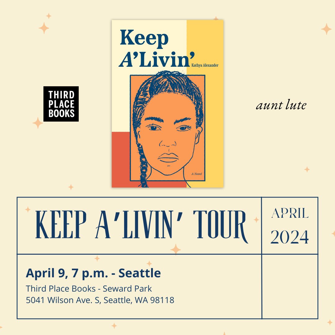 Don't miss Kathya Alexander at @thirdplacebooks! On April 9 you can catch a reading from Keep A'Livin' at 7 p.m. at the Seward Park location. Make sure to RSVP today here: thirdplacebooks.com/event/kathya-a…