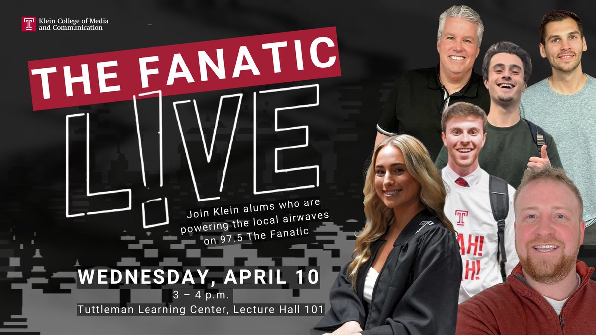 🔴 @975TheFanatic LIVE with our @TempleAlumni! Get to know the airwave's best from the Nest on Wednesday, April 10! From hosting to production, they'll share how they've created influential roles and careers in sports broadcasting. Register now: bit.ly/3TJJoxh