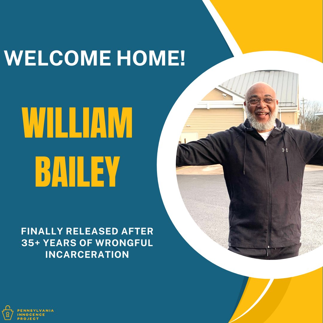 After nearly four decades of being wrongfully incarcerated, William Bailey walked free from prison this evening. He was immediately met by his loving family who had been anticipating this day and his legal team at PAIP and Blank Rome LLP. Welcome home Mr. Bailey🎉