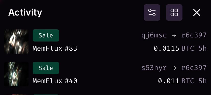 Hando_Punk's tweet photo. It’s been hard to keep up with all the sales across @PawelDudko collections but I’ve finally managed to review
Congrats to all the buyers and sellers
#Rays 3 Sales
#Memflux 2 Sales
#Phantasmagoria 7 Sales
#Elapsed 1 Sale
#RayStone a massive 0.7901BTC in secondary sales https://t.co/jlFfxMQQRk