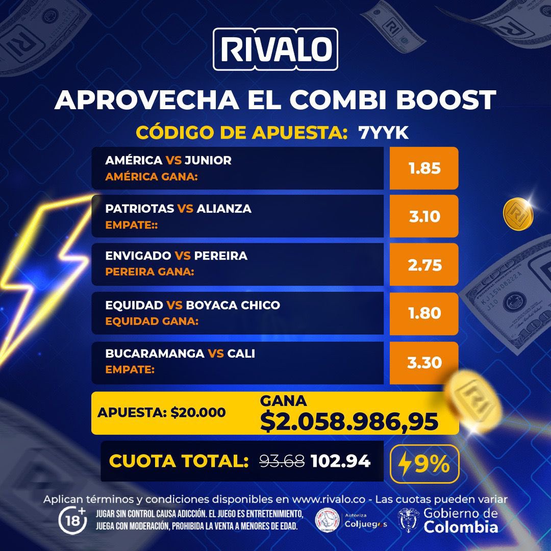 _SamuelDuque's tweet photo. ¡HINCHAS DEL FPC!🔥🇨🇴⚽️

Aquí está la combi para este fecha #15 para que apuesten con @RivaloColombia que tienen las mejores cuotas de Colombia.🔥👏🏼

¿Quienes son sus favoritos para esta nueva jornada?🙌🏼 https://t.co/bfCxCdVC6s
