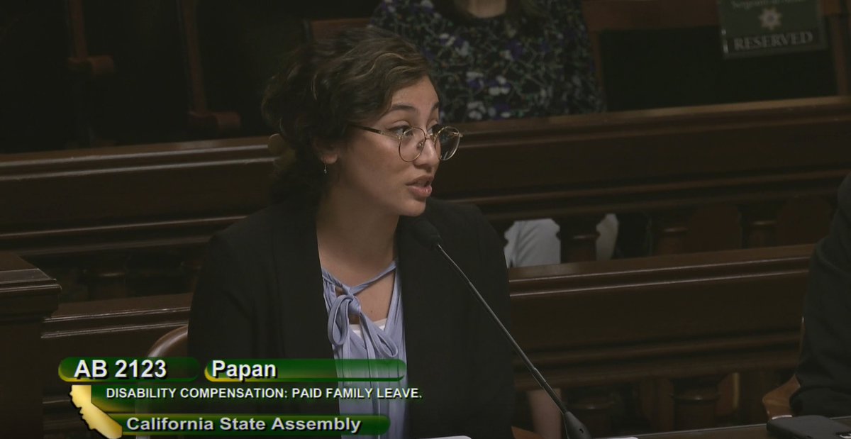Workers should have access to #PaidFamilyLeave without having to use their accrued vacation time first! We were happy to join @calwic  and testify on behalf of so many organizations in strong support for #AB2123 (@AsmDianePapan), a commonsense and crucial improvement to PFL. 2/4