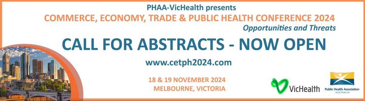 Dr Dori Patay (@doripatay) on Twitter photo Abstract submission is now open at the Commerce, Economy, Trade & Public Health Conference 2024, Nov 18-19. <a href="/_PHAA_/">publichealthaus.bsky.social</a> <a href="/VicHealth/">VicHealth</a> <a href="/HealthIIA/">Health-IIA</a>
Don't miss this opportunity to present your work on #CDOH #IIA #FTA #antitrust #taxes #degrowth #wellbeingeconomy
cetph2024.com/call-for-abstr… Abstract submission is now open at the Commerce, Economy, Trade & Public Health Conference 2024, Nov 18-19. <a href="/_PHAA_/">publichealthaus.bsky.social</a> <a href="/VicHealth/">VicHealth</a> <a href="/HealthIIA/">Health-IIA</a>
Don't miss this opportunity to present your work on #CDOH #IIA #FTA #antitrust #taxes #degrowth #wellbeingeconomy
cetph2024.com/call-for-abstr…