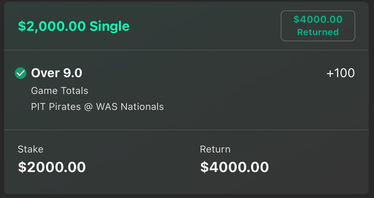 DanyMcLain's tweet image. Today’s MLB Play is a Winner!💰
Pirates - Nationals Over 9 +100✅
7-2 Start to the MLB Season🔥
Let me know if you Cashed with me!⬇️🍀