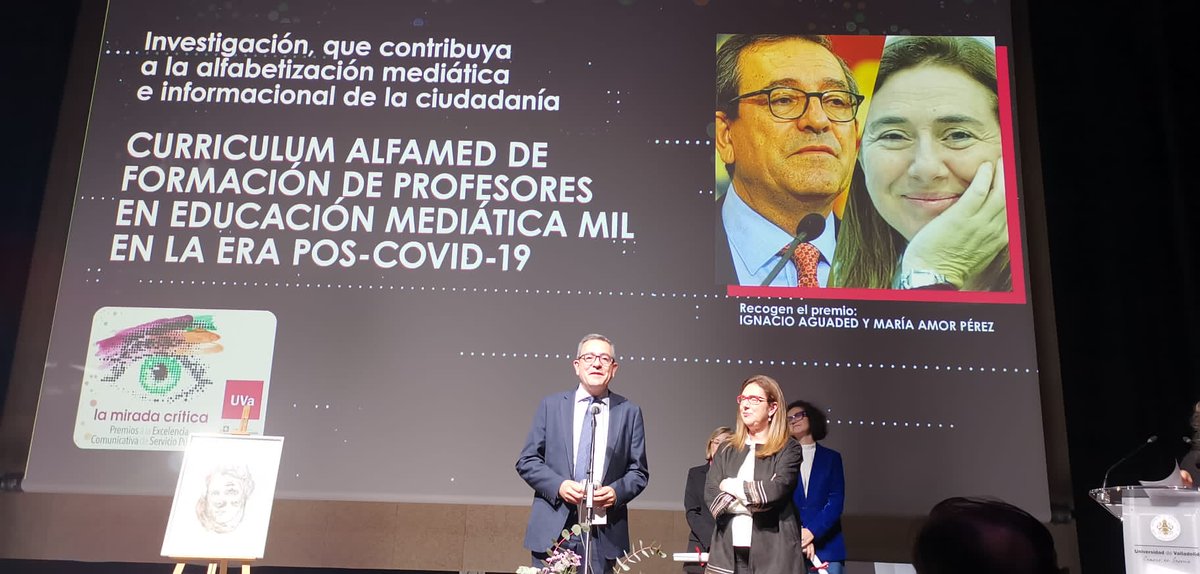 Premio Mirada Crítica de Excelencia Comunicativa de Servicio Público  a <a href="/aguaded/">Ignacio Aguaded</a> y Amor Pérez Rodríguez por el Currículum Alfamed. Iniciativa de la Universidad de Valladolid promovida por @Agustín García Matilla
<a href="/RedAlfamed/">Red AlfaMed</a>