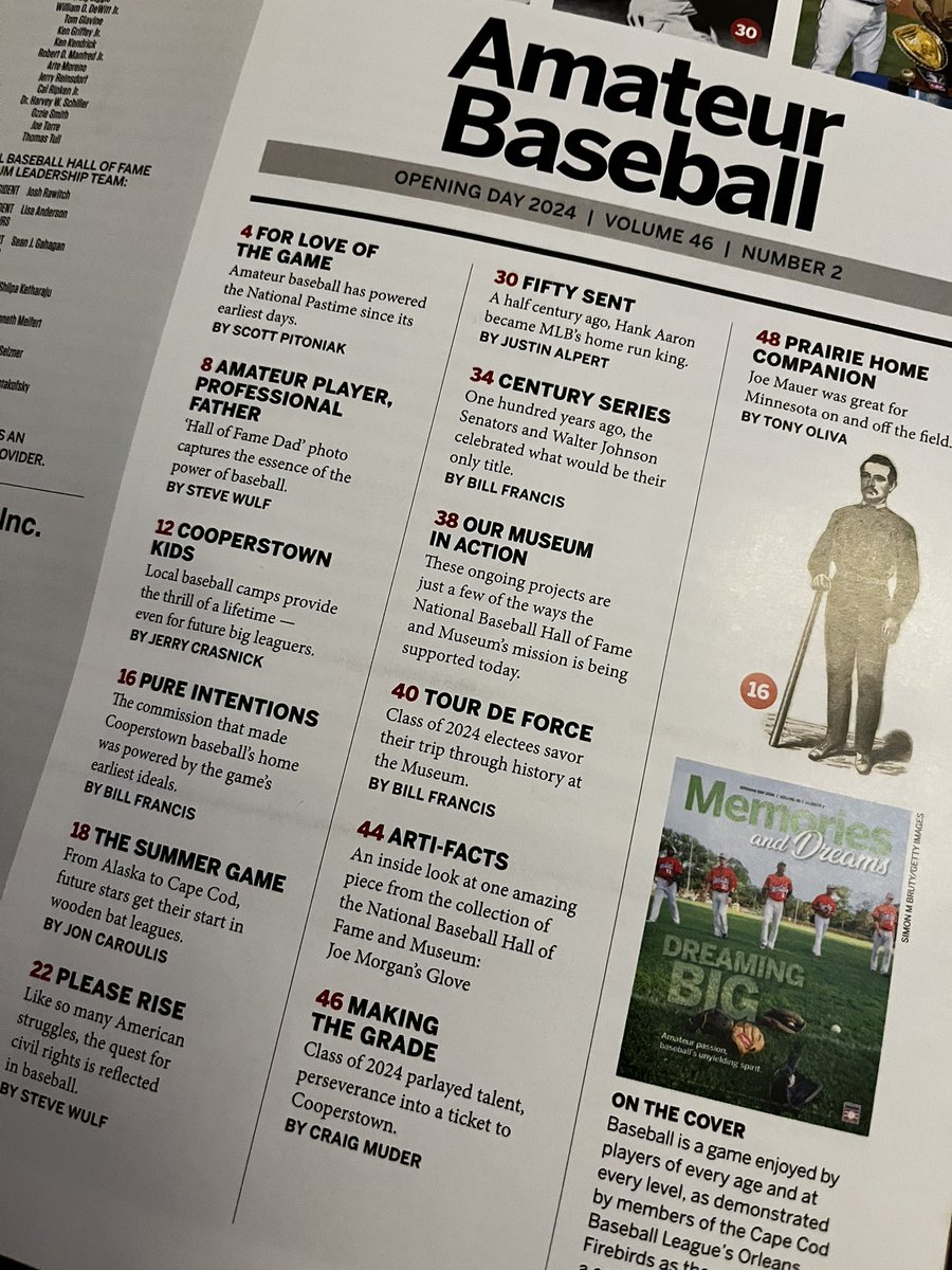 Mail Delivery with a new issue of the Baseball Hall of Fame’s Memories & Dreams with such great writers as @scottpitoniak @SteveWulf7 @jcrasnick @alpert_justin A benefit of Hall of Fame membership program