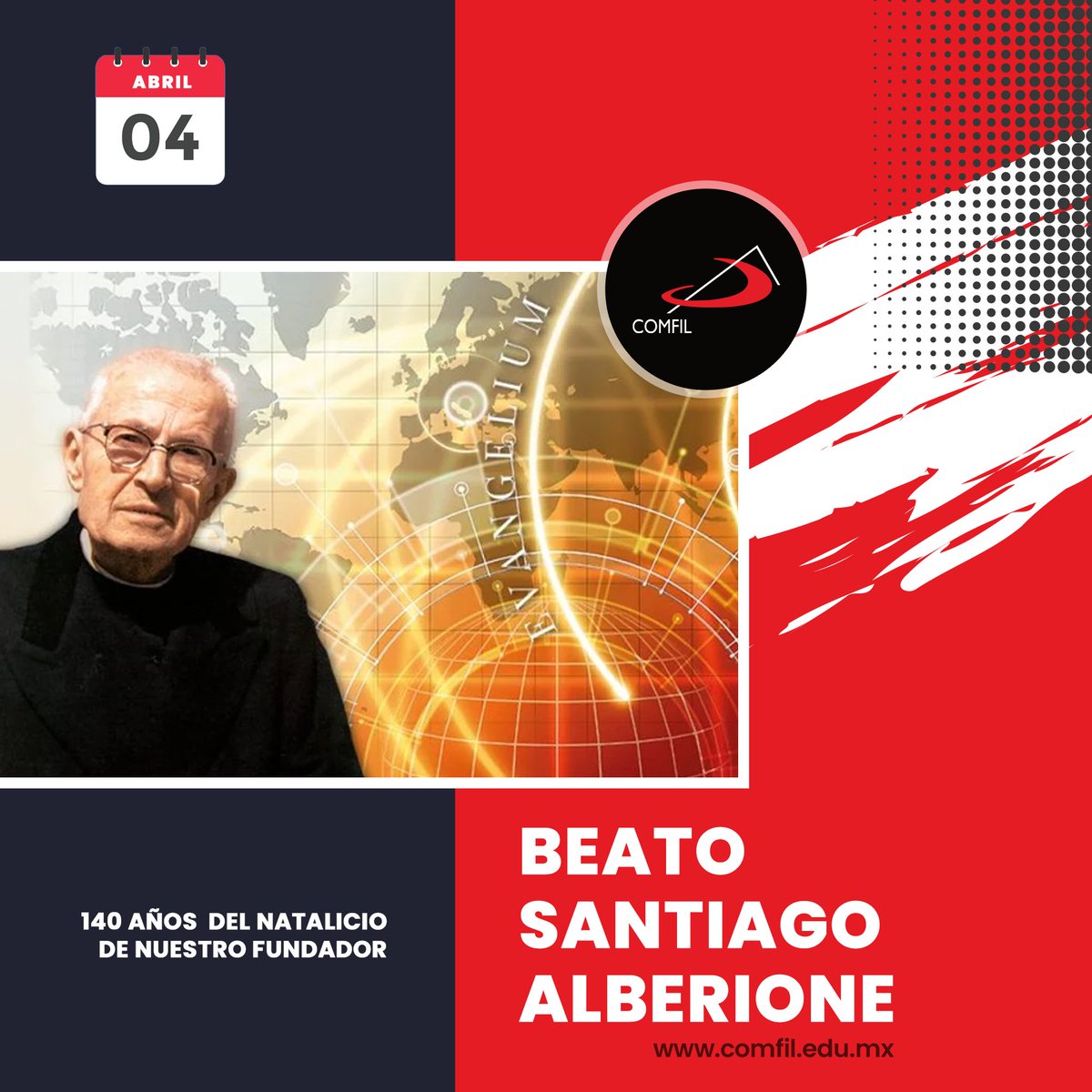 COMFIL_MX's tweet photo. 🔴 4 de abril | Aniversario del natalicio del #Beato #SantiagoAlberione 🎥

Nació un día como hoy pero del año 1884 en San Lorenzo di Fossano, Italia. Es considerado "Patrono de Internet y las comunicaciones" 📡 https://t.co/dgCfMPid0I