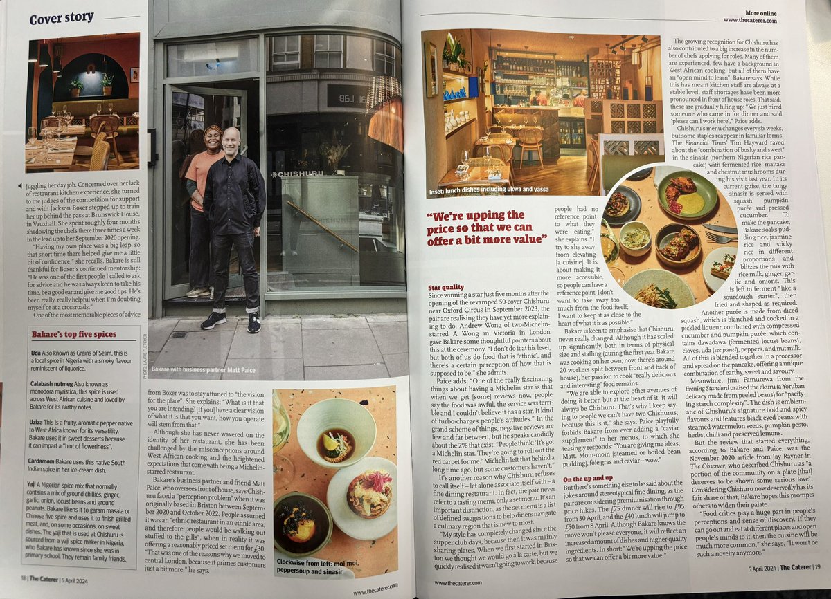 Thanks <a href="/chishuru/">Chishuru</a> - in this week’s <a href="/Caterertweets/">The Caterer</a> 🌟