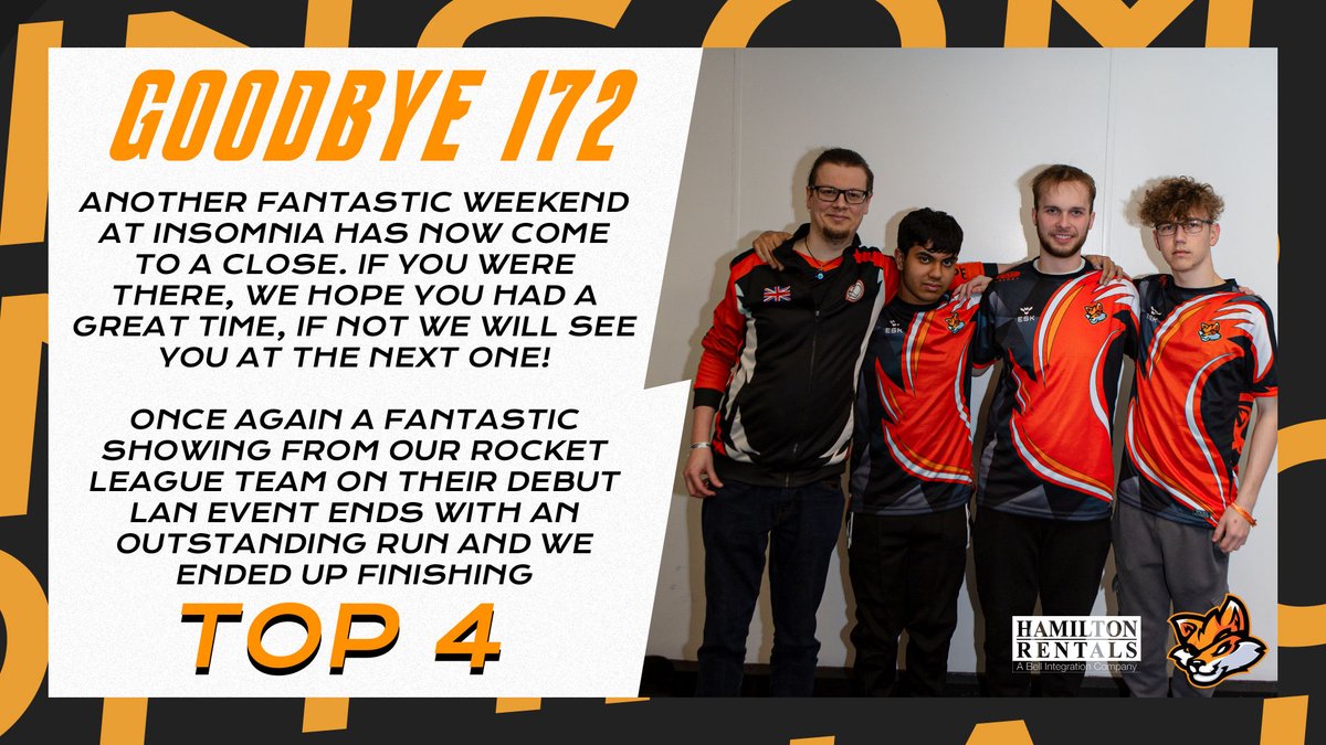 We are so proud of what our PLAYERS did at #i72 as our very first LAN competitive start 

We are honoured to have such a great team (as we do all our players and staff) and appreciate them for their time dedication and passion to what we are trying to achieve

Well done all 👌🦊
