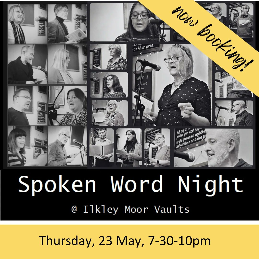 Exciting news! We're back with another Spoken Word Night at #ilkleymoorvaults in May. Come along to watch or book a reading slot. Everyone welcome 👋. Details & booking 👇 eventbrite.co.uk/e/spoken-word-… #ilkley #spokenword #amwriting