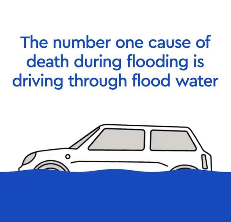 With high river levels, saturated ground and a lot more rain coming over the next few days, it’s important you DO NOT enter a flood. 

6 inches of moving water will sweep a person off feet

12 inches of moving water will float a family sized car! 

#RoadSafety #FloodAware
