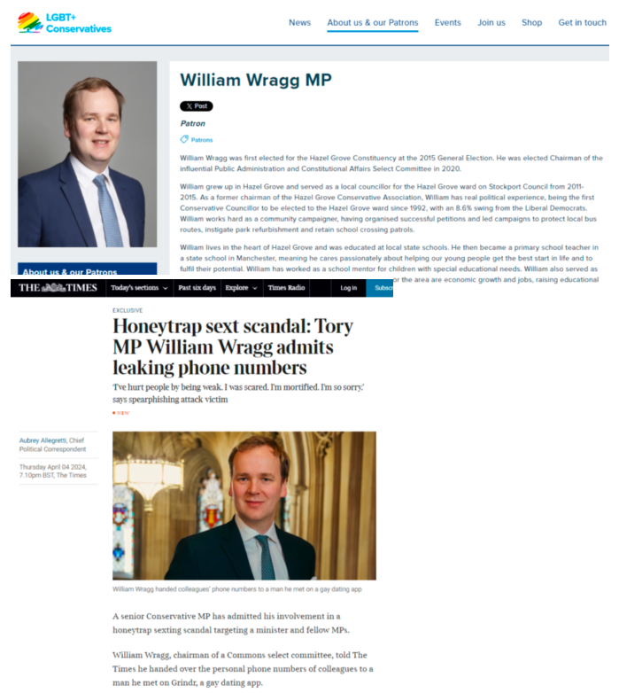 ripx4nutmeg's tweet photo. William Wragg has admitted that he gave the personal phone numbers of fellow MPs to a man he met on Grindr. He is at least the third Tory MP who is a member of trans activist body LGBT+ Conservatives to have become embroiled in a legal and sexual scandal in this parliament alone https://t.co/zm5xkncYsh