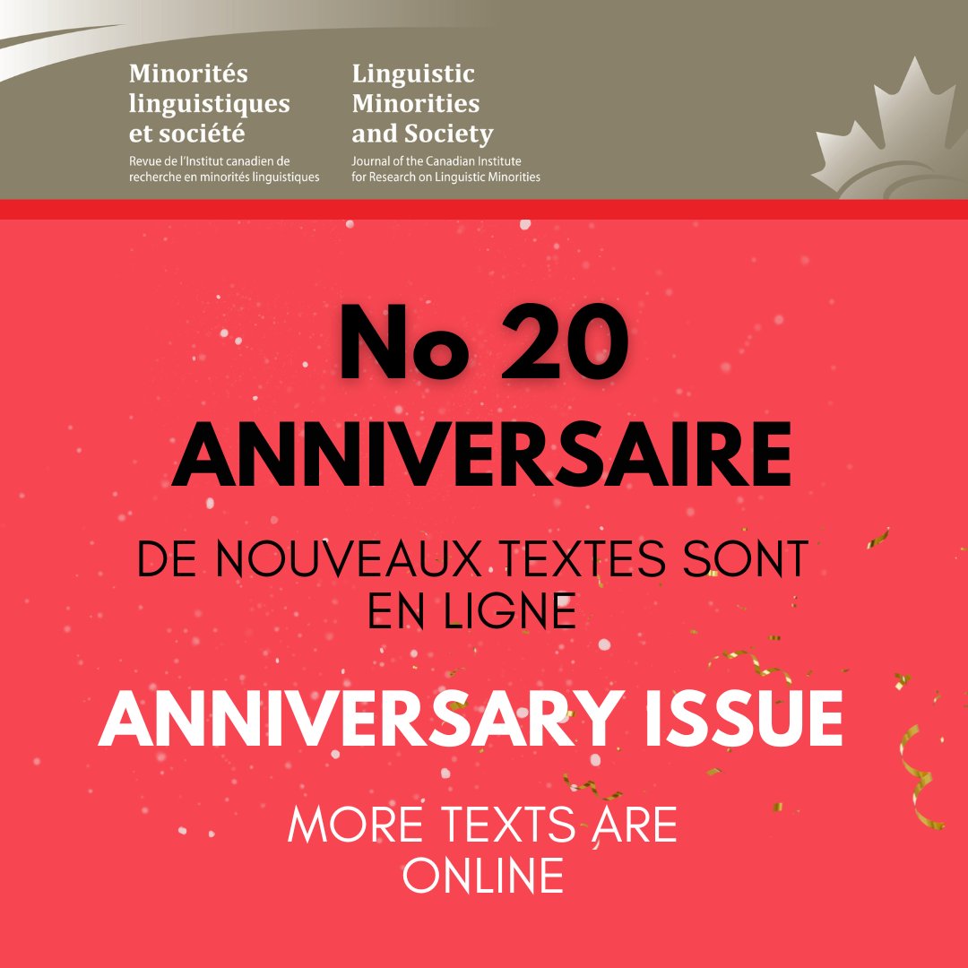 Vous pouvez consulter de nouveaux articles pour le numéro anniversaire de la revue : erudit.org/fr/revues/minl… #frcan #qcanglos