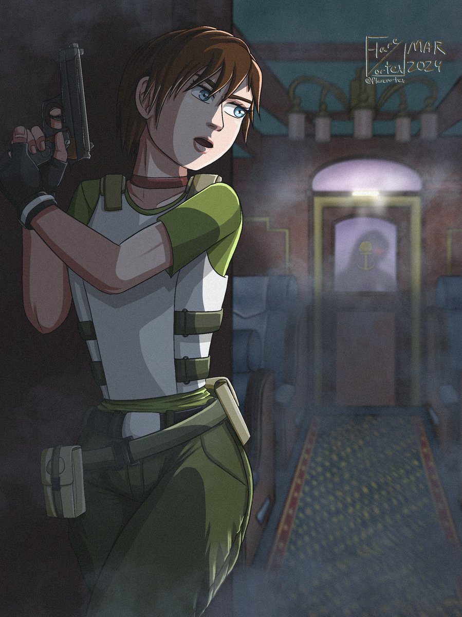 “Gotta stay calm… you can do this, Rebecca…” I don’t usually draw too much Resident Evil, but this was such a pleasure comm to work on!! 😭💕🙏 (Comm from a friend on Discord) #VGenComm