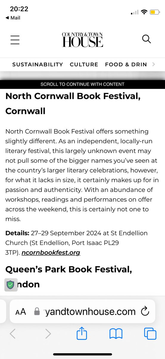 Great to see @NCornBookFest recommended alongside the big boys and girls of the business in #TownandCountryHouse!