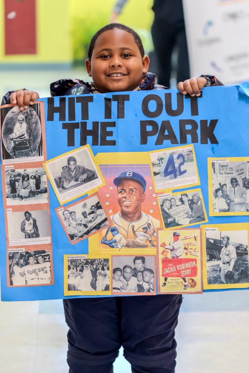 Did you know that along with the arts, we also work with our young Apprentices towards their academic success? Scholar Hour is a big part of the Life Pieces day! This young Apprentice used Scholar Hour this past week to work on his school project about the great Jackie Robinson!